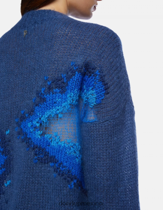 azul real DONDUP mujer suéter de mohair con cuello redondo vestir D0VXD313