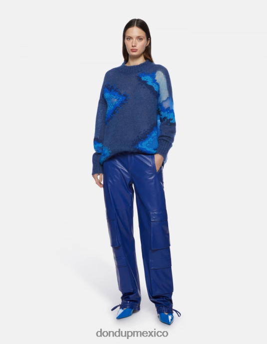 azul real DONDUP mujer suéter de mohair con cuello redondo vestir D0VXD313