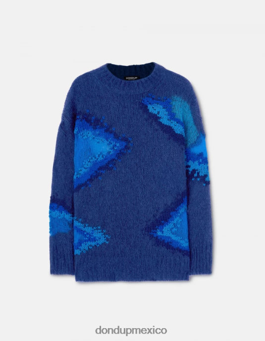 azul real DONDUP mujer suéter de mohair con cuello redondo vestir D0VXD313