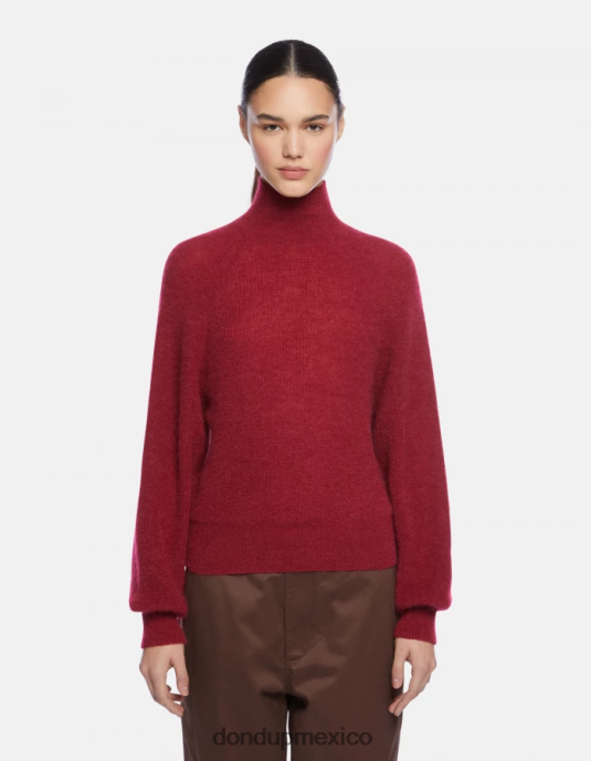 barbabietola DONDUP mujer suéter regular fit de mohair con cuello tipo polo vestir D0VXD304