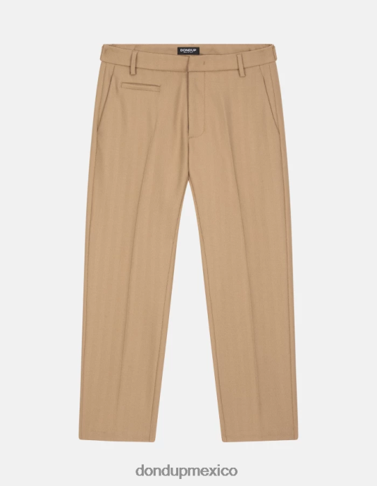 beige DONDUP mujer pantalones ariel carrot fit de 27 pulgadas en mezcla de lana vestir D0VXD146