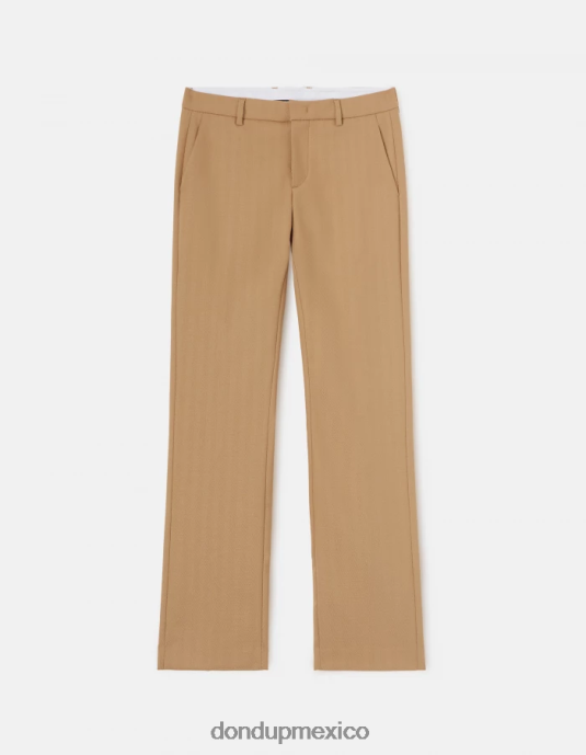beige DONDUP mujer pantalones kasya regular fit en mezcla de lana vestir D0VXD182
