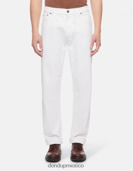blanco DONDUP hombres Vaqueros Ervin holgados de 34 pulgadas en denim elástico Bull vestir D0VXD585