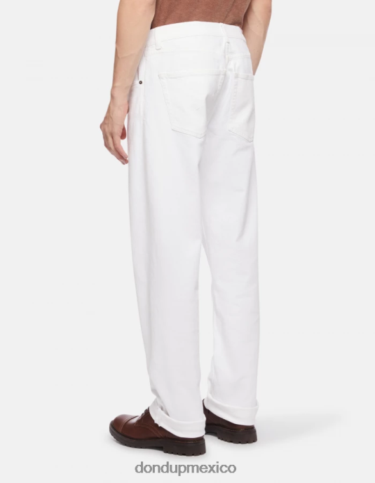 blanco DONDUP hombres Vaqueros Ervin holgados de 34 pulgadas en denim elástico Bull vestir D0VXD585