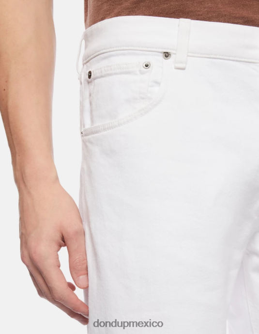 blanco DONDUP hombres Vaqueros Ervin holgados de 34 pulgadas en denim elástico Bull vestir D0VXD585