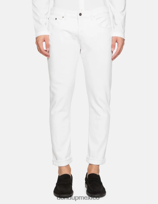 blanco DONDUP hombres Vaqueros Icon regular fit en denim bull elástico vestir D0VXD582