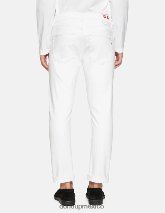 blanco DONDUP hombres Vaqueros Icon regular fit en denim bull elástico vestir D0VXD582