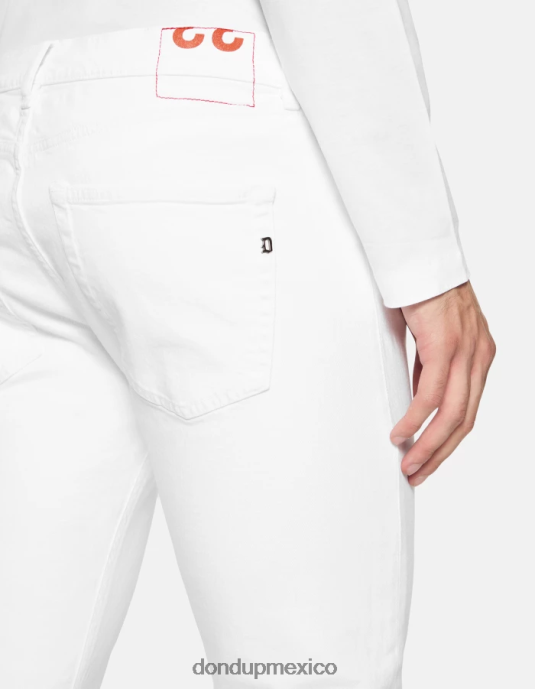 blanco DONDUP hombres Vaqueros Icon regular fit en denim bull elástico vestir D0VXD582