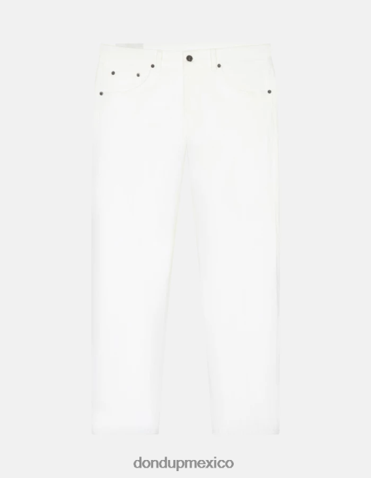 blanco DONDUP hombres Vaqueros Icon regular fit en denim bull elástico vestir D0VXD582