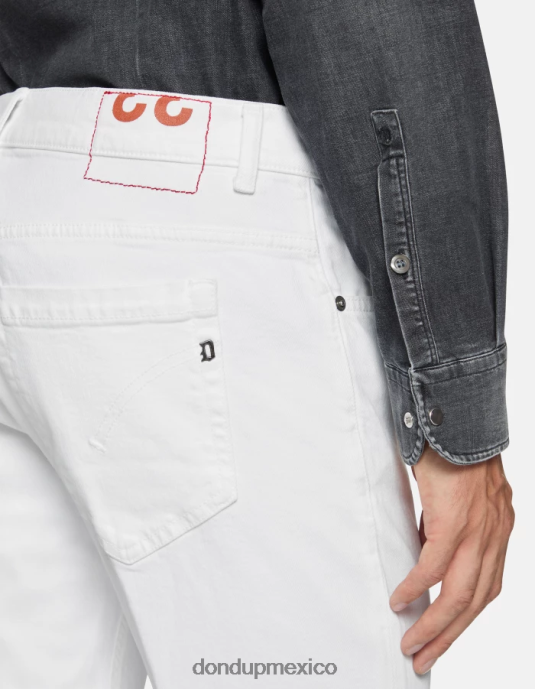 blanco DONDUP hombres Vaqueros ajustados George en denim elástico Bull vestir D0VXD636