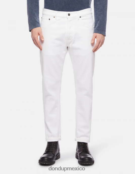 blanco DONDUP hombres Vaqueros dian carrot fit en denim bull elástico vestir D0VXD648