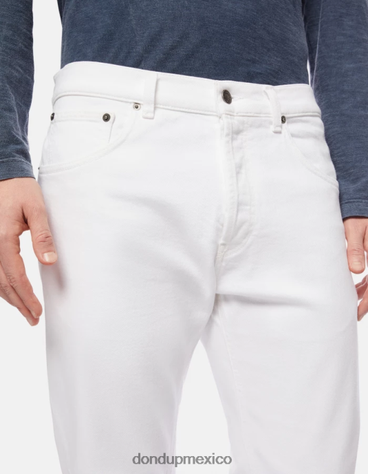 blanco DONDUP hombres Vaqueros dian carrot fit en denim bull elástico vestir D0VXD648