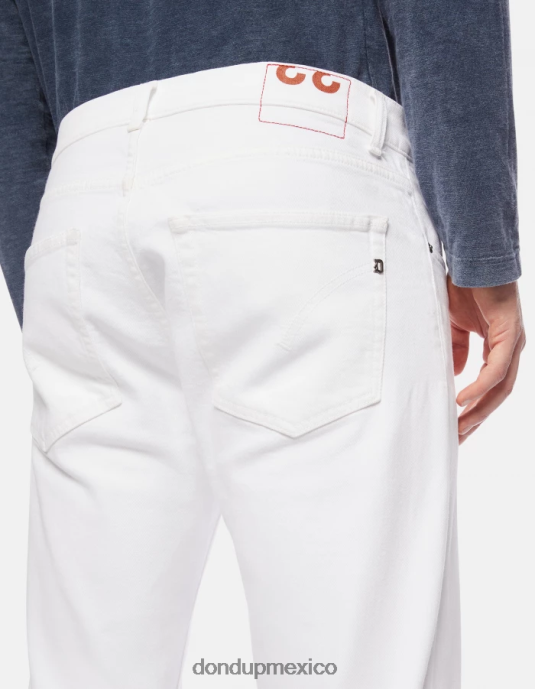 blanco DONDUP hombres Vaqueros dian carrot fit en denim bull elástico vestir D0VXD648