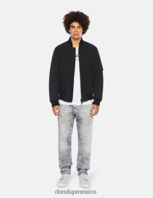 blanco DONDUP hombres camiseta ajustada de punto vestir D0VXD818