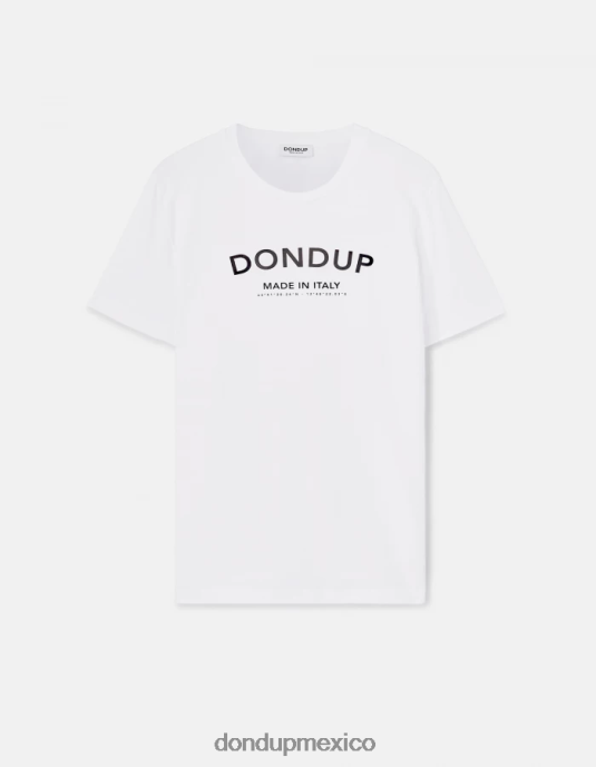 blanco DONDUP hombres camiseta ajustada de punto vestir D0VXD818