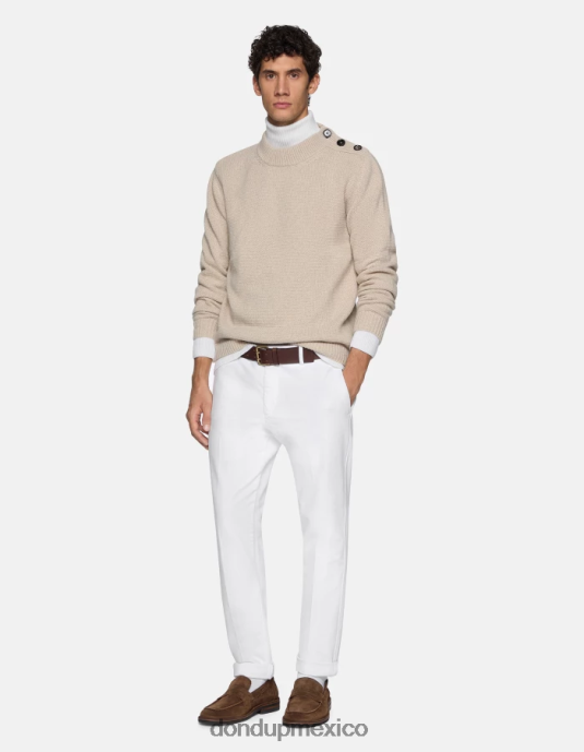 blanco DONDUP hombres pantalones joe carrot fit de algodón vestir D0VXD749