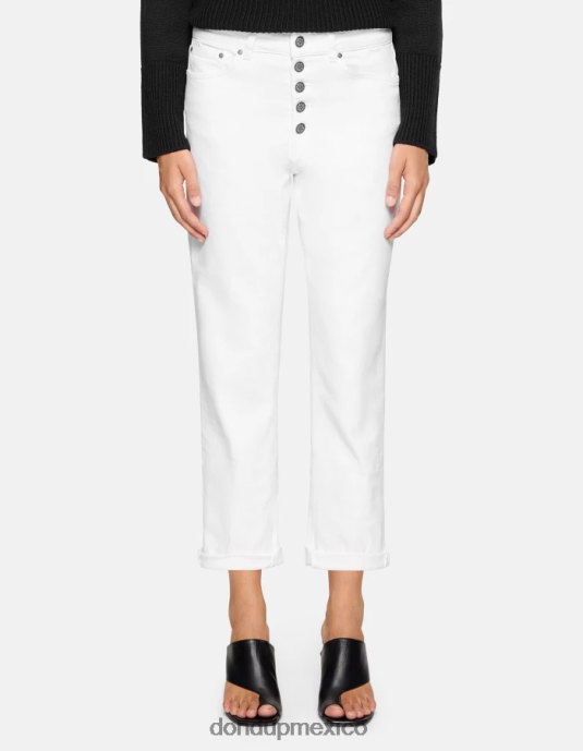 blanco DONDUP mujer Vaqueros Koons de denim elástico con corte holgado vestir D0VXD31