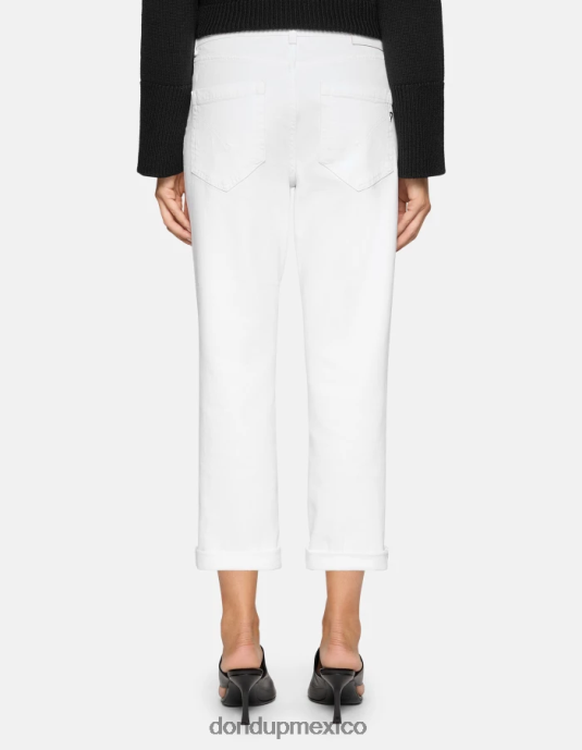 blanco DONDUP mujer Vaqueros Koons de denim elástico con corte holgado vestir D0VXD31