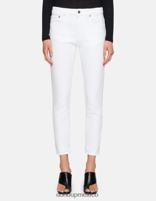 blanco DONDUP mujer Vaqueros Mila carrot fit en denim bull elástico vestir D0VXD51