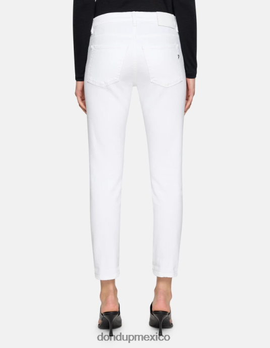 blanco DONDUP mujer Vaqueros Mila carrot fit en denim bull elástico vestir D0VXD51