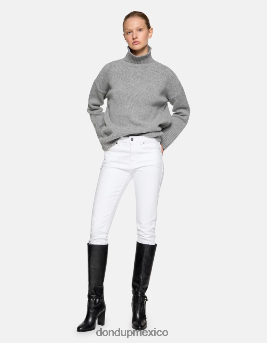 blanco DONDUP mujer Vaqueros Mila carrot fit en denim bull elástico vestir D0VXD51