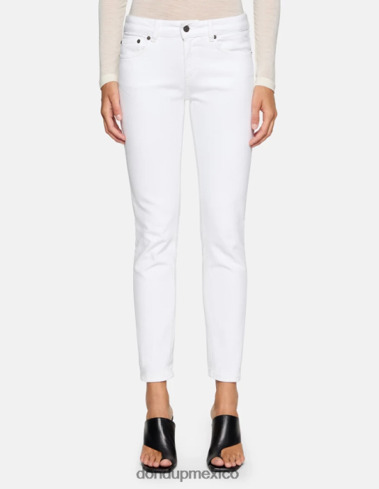 blanco DONDUP mujer Vaqueros Monroe ajustados en denim elástico Bull vestir D0VXD24