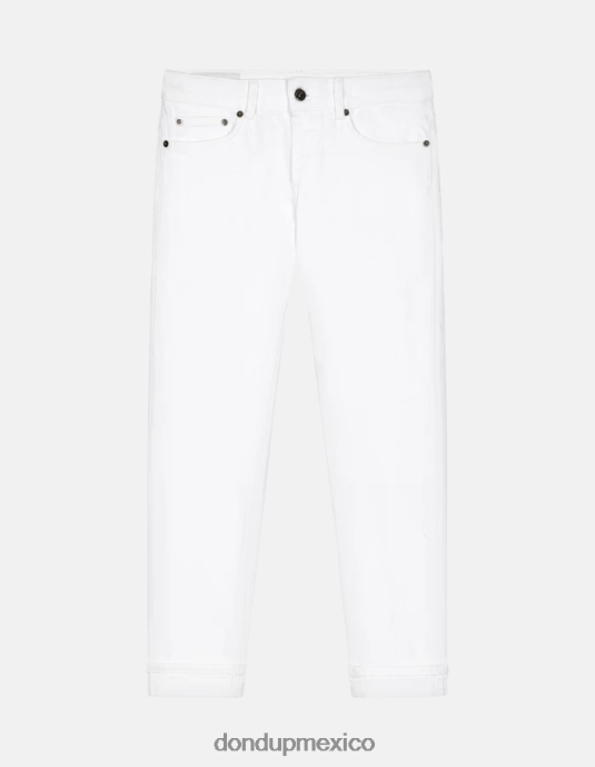 blanco DONDUP mujer Vaqueros Monroe ajustados en denim elástico Bull vestir D0VXD24