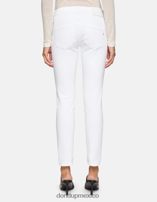 blanco DONDUP mujer Vaqueros Monroe ajustados en denim elástico Bull vestir D0VXD24