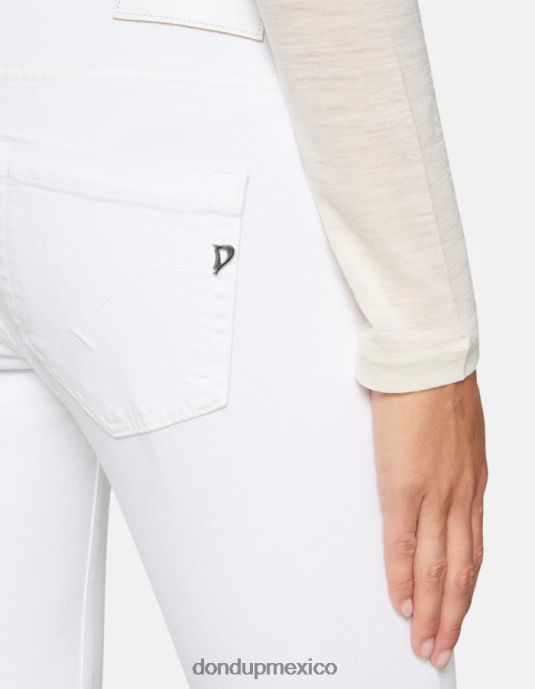 blanco DONDUP mujer Vaqueros Monroe ajustados en denim elástico Bull vestir D0VXD24