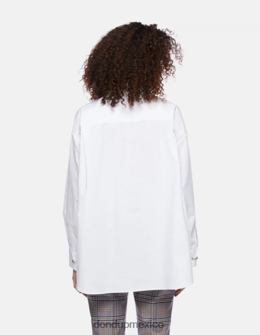 blanco DONDUP mujer camisa de popelina oversize vestir D0VXD243