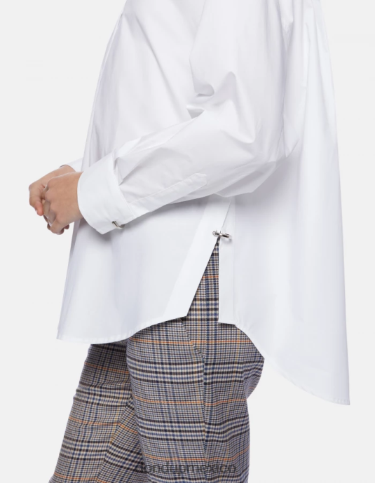 blanco DONDUP mujer camisa de popelina oversize vestir D0VXD243