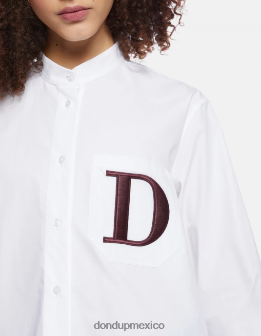 blanco DONDUP mujer camisa de popelina regular fit vestir D0VXD259