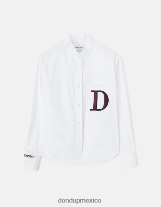 blanco DONDUP mujer camisa de popelina regular fit vestir D0VXD259