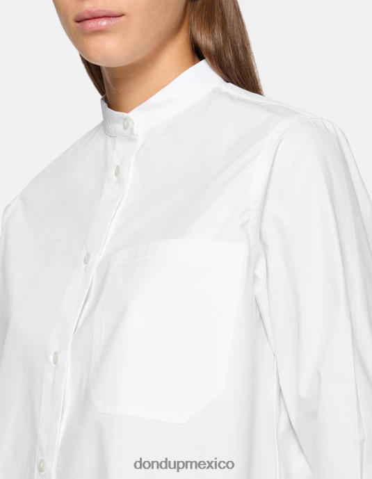 blanco DONDUP mujer camisa de popelina regular fit vestir D0VXD260