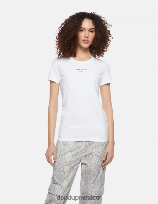 blanco DONDUP mujer camiseta ajustada de punto vestir D0VXD419