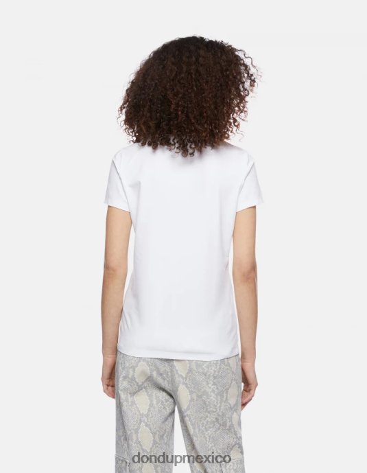 blanco DONDUP mujer camiseta ajustada de punto vestir D0VXD419