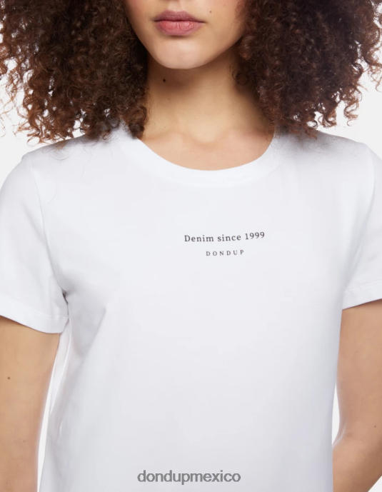 blanco DONDUP mujer camiseta ajustada de punto vestir D0VXD419