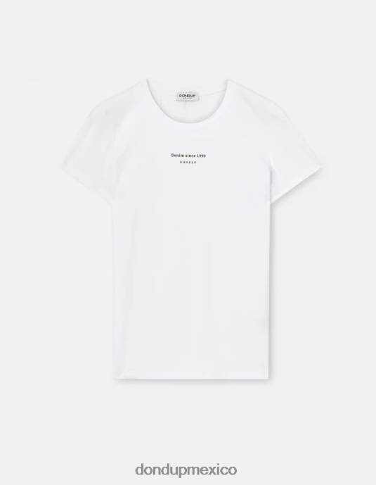 blanco DONDUP mujer camiseta ajustada de punto vestir D0VXD419