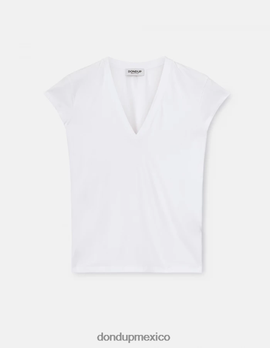 blanco DONDUP mujer camiseta ajustada de punto vestir D0VXD421