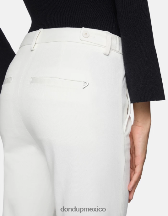 blanco DONDUP mujer pantalones carrot fit de algodón ariel vestir D0VXD202