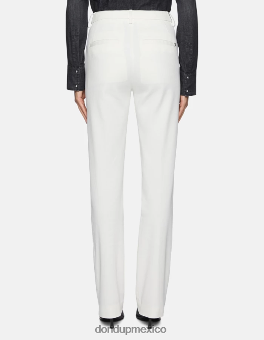 blanco DONDUP mujer pantalones patty regular fit de algodón vestir D0VXD150