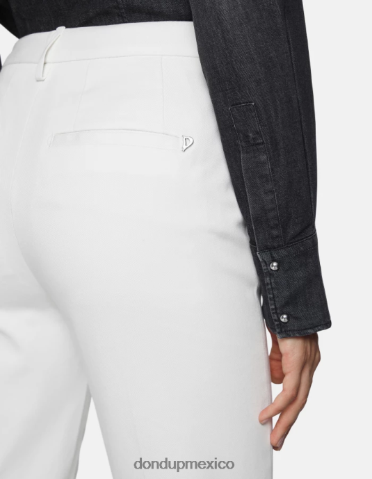 blanco DONDUP mujer pantalones patty regular fit de algodón vestir D0VXD150
