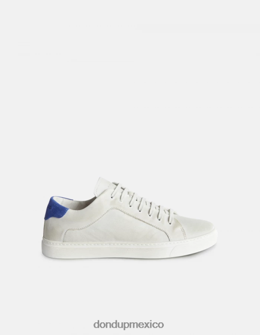 blanco azul DONDUP hombres zapatillas de cuero envejecido calzado D0VXD978