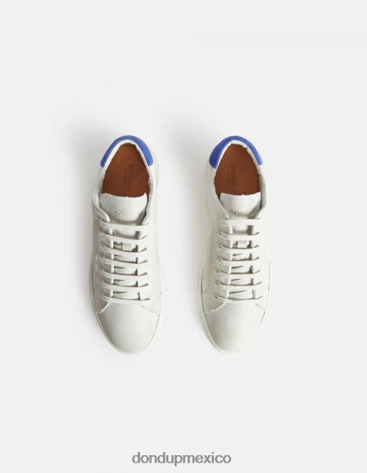 blanco azul DONDUP hombres zapatillas de cuero envejecido calzado D0VXD978