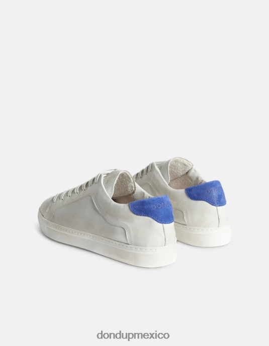 blanco azul DONDUP hombres zapatillas de cuero envejecido calzado D0VXD978