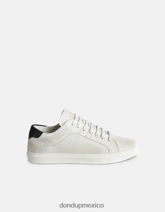 blanco negro DONDUP hombres zapatillas de cuero envejecido calzado D0VXD980