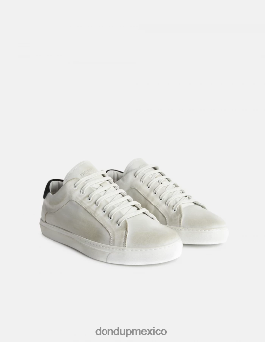 blanco negro DONDUP hombres zapatillas de cuero envejecido calzado D0VXD980