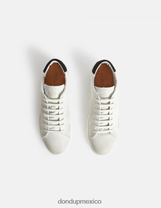 blanco negro DONDUP hombres zapatillas de cuero envejecido calzado D0VXD980