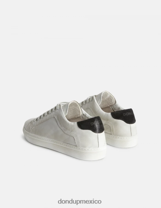 blanco negro DONDUP hombres zapatillas de cuero envejecido calzado D0VXD980