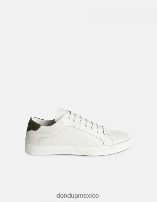 blanco verde DONDUP hombres zapatillas de cuero envejecido calzado D0VXD983
